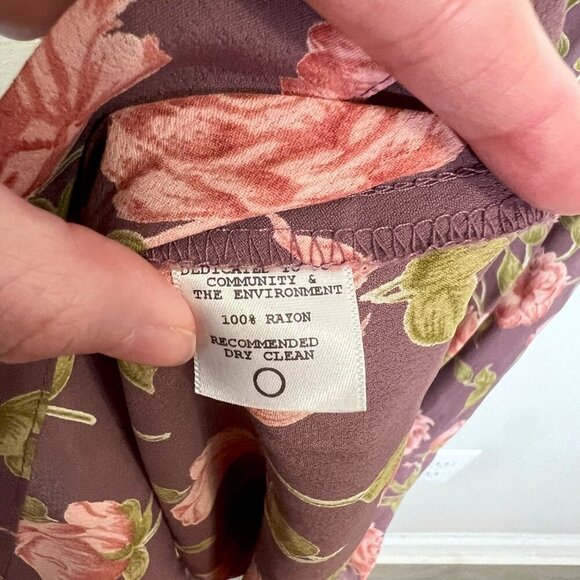 Flynn Skye Tori Midi Dress Size Medium In Mauve Blossums - Picture 5 of 5